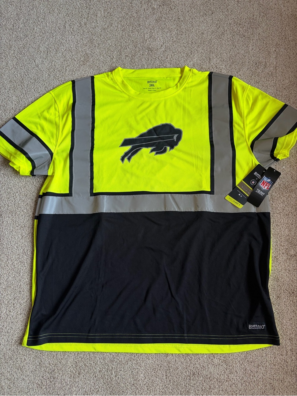 Buffalo Outdoors Buffalo Bills Hi-Vis Reflective Safety T-Shirt BNWT size 2XL